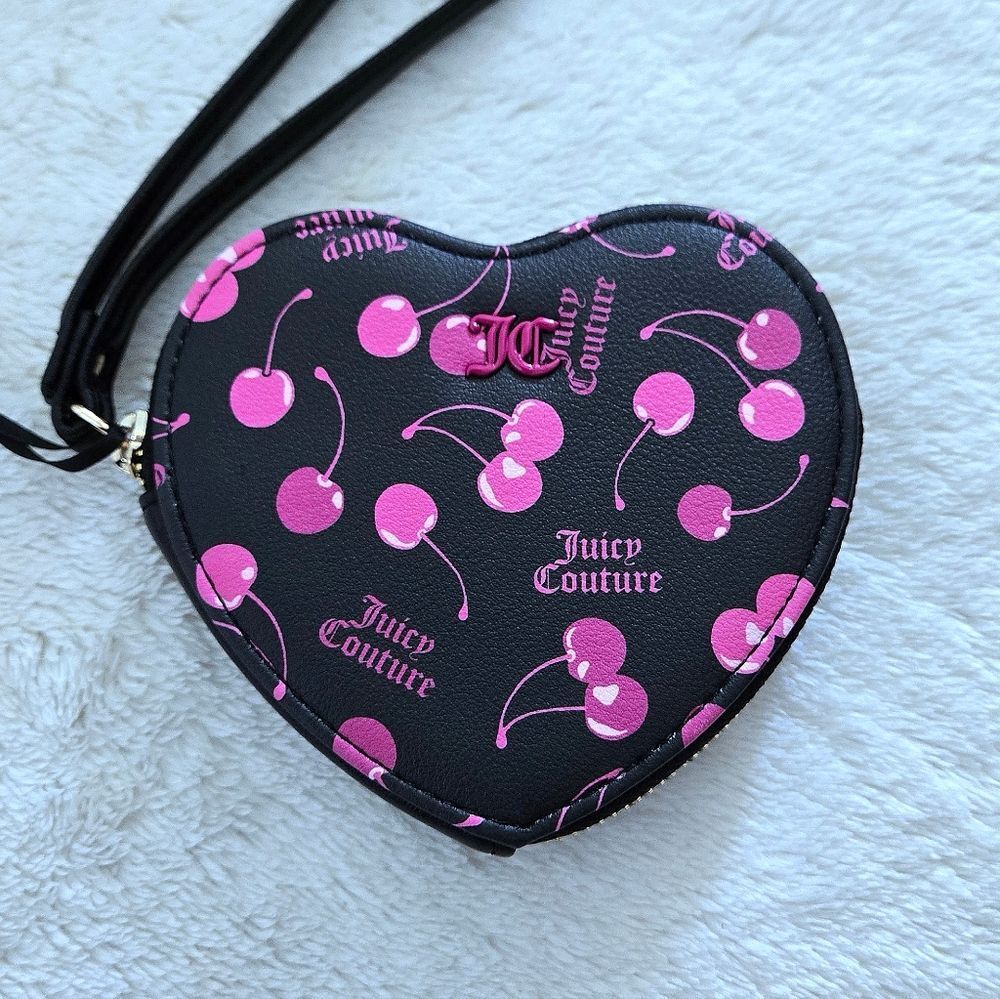 Juicy🍊 Couture "Cherry🍒 On Top"  Heart♥️ Zip Around Coin🪙 Purse - NWT - Picture 10 of 15